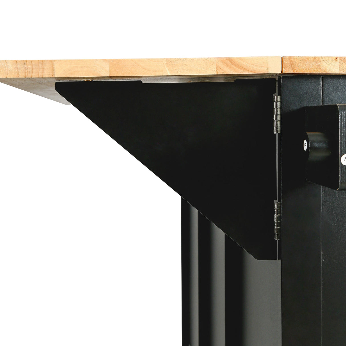 Rubber Wood Drop-Leaf Kitchen Cart with Storage