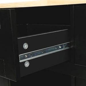 Rubber Wood Drop-Leaf Kitchen Cart with Storage