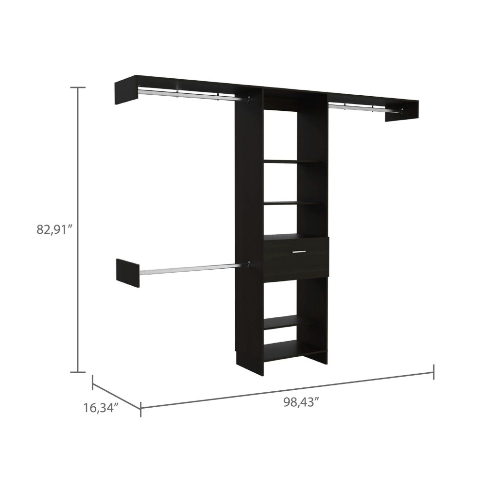 1-Drawer 4-Shelf Closet System in Wenge