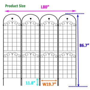 4 Pack Metal Garden Trellis for Climbing Plants