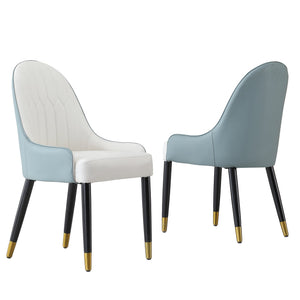 Modern Dining Chairs Set of 2 in Faux Leather