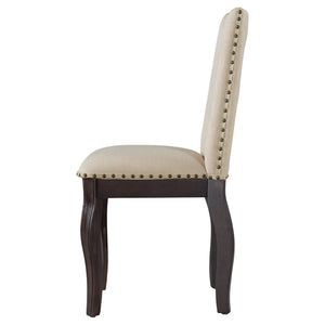 TREXM Set of 2 Dining Chairs with Nailhead (Espresso)