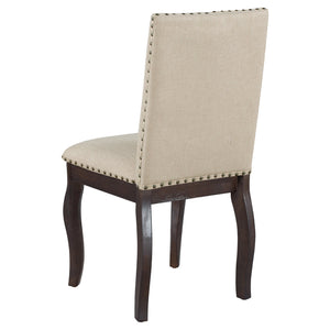 TREXM Set of 2 Dining Chairs with Nailhead (Espresso)