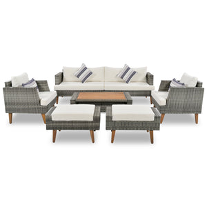 6-Piece All Weather PE Wicker Sofa Set