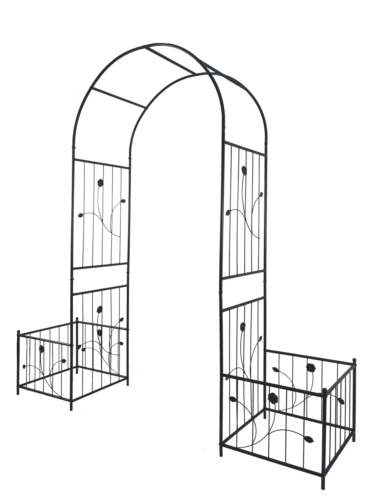 Metal Garden Arch with Two Plant Stands