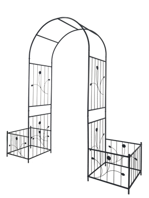 Metal Garden Arch with Two Plant Stands