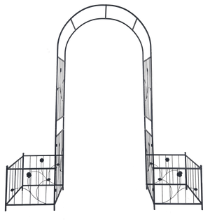 Metal Garden Arch with Two Plant Stands