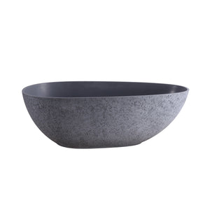 65 Inch Freestanding Solid Surface Soaking Bathtub