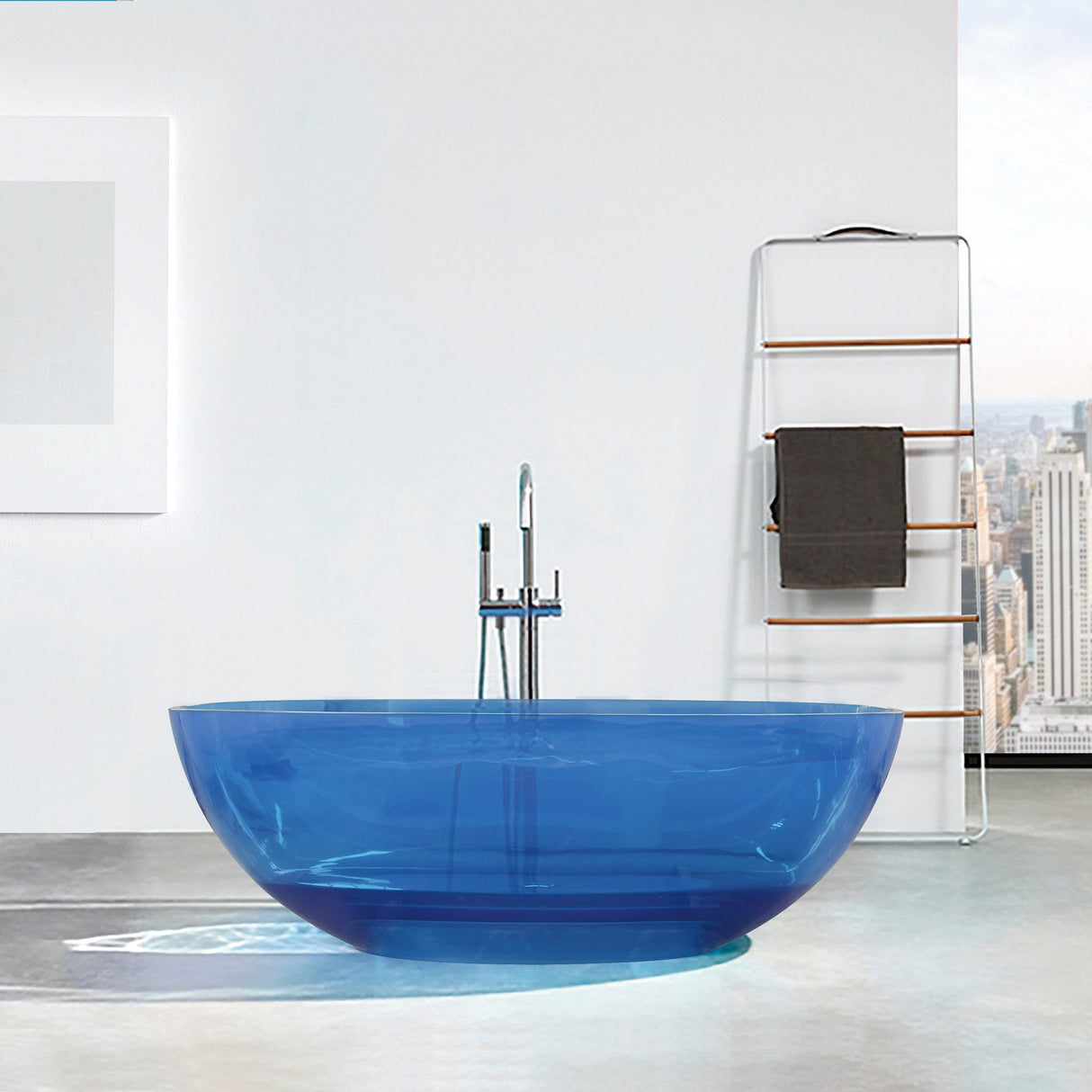 64 Inch Transparent Freestanding Bathtub