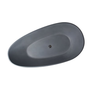 65 Inch Freestanding Solid Surface Soaking Bathtub