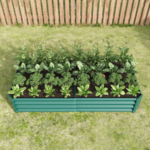 Premium Galvanized Metal Raised Garden Bed Set of 2