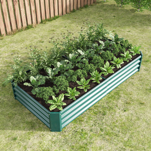 Premium Galvanized Metal Raised Garden Bed Set of 2