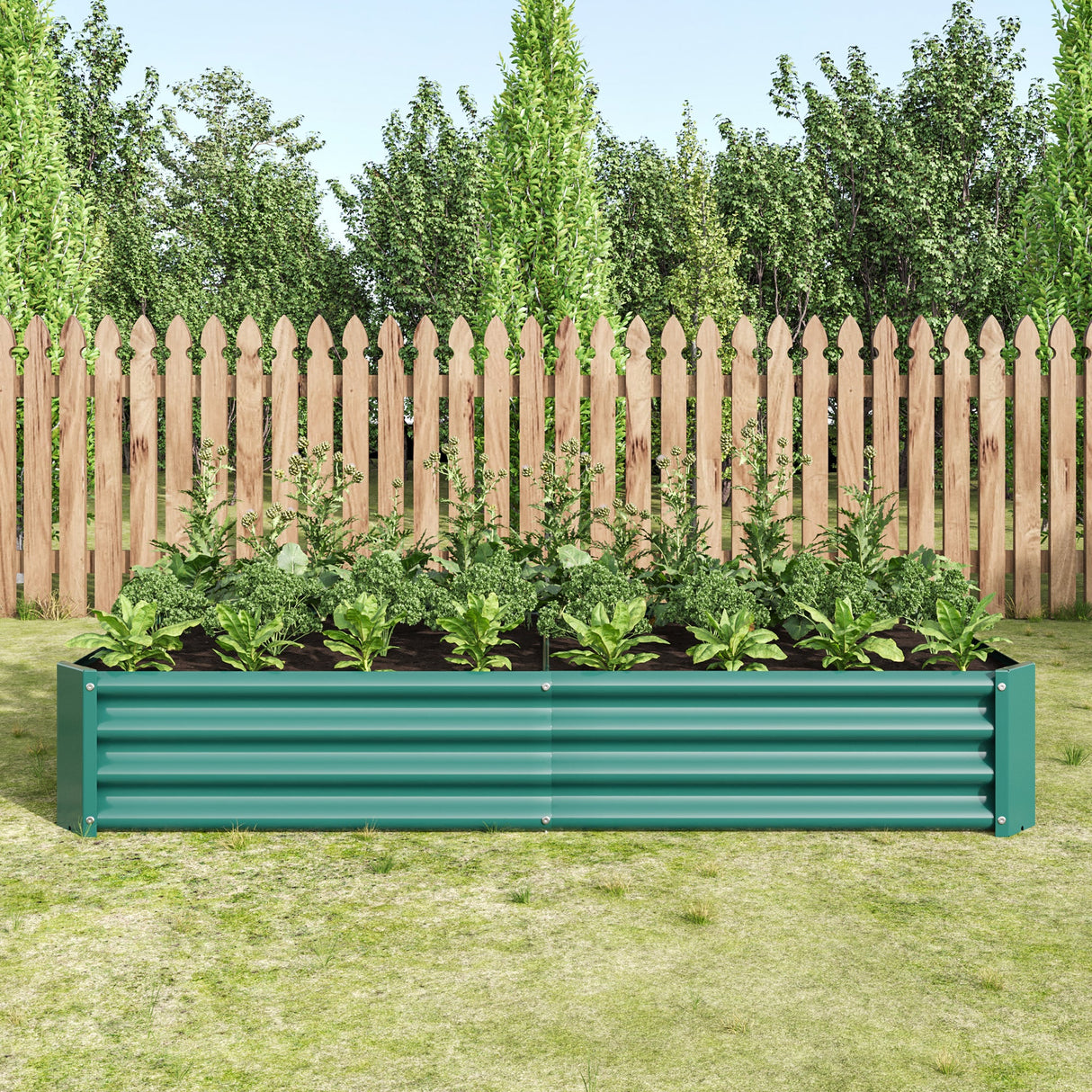 Premium Galvanized Metal Raised Garden Bed Set of 2