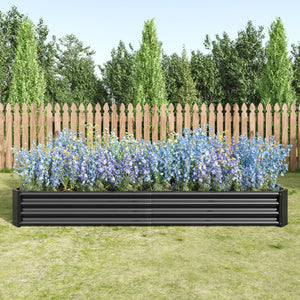 2PCS Galvanized Metal Raised Garden Pots & Planters