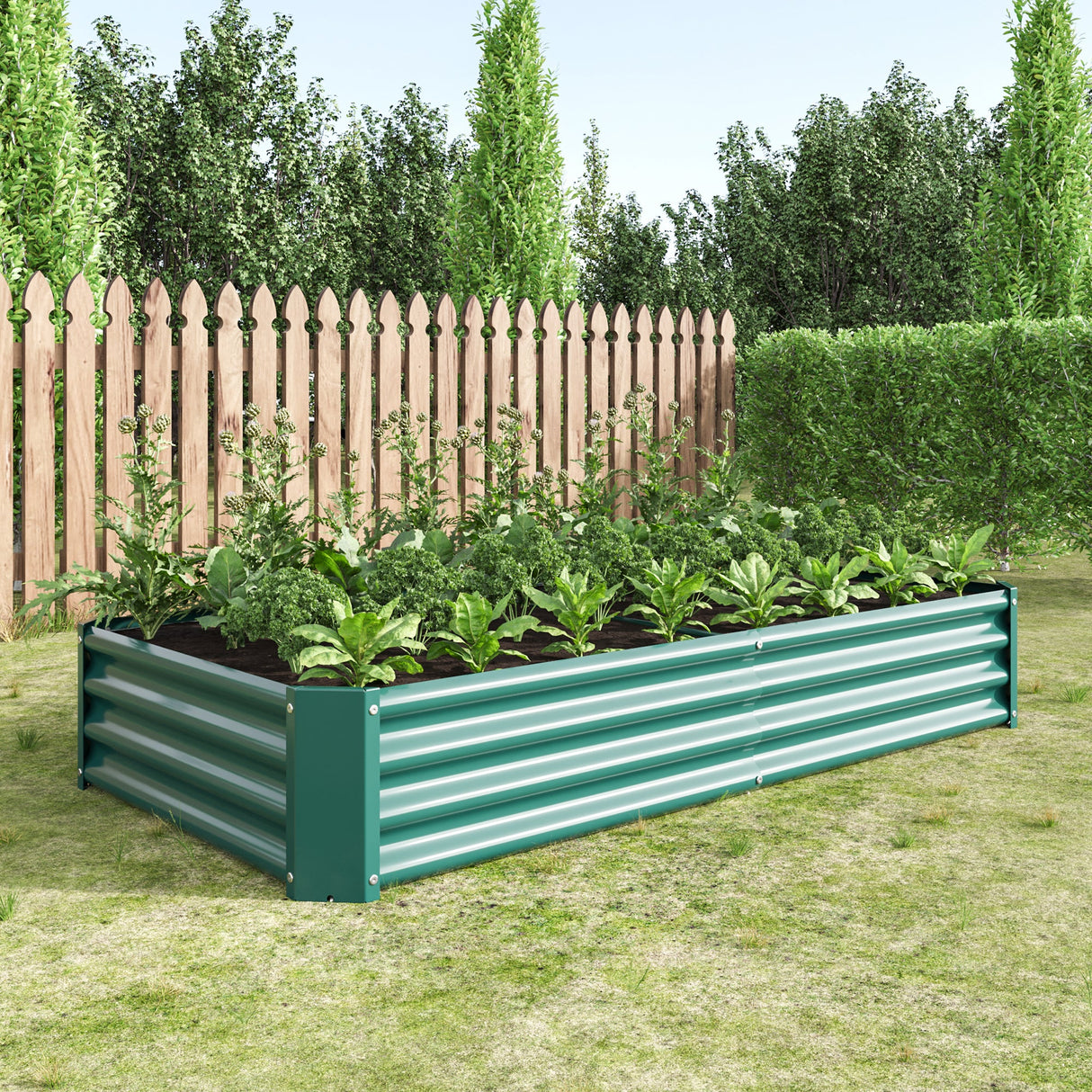 Premium Galvanized Metal Raised Garden Bed Set of 2