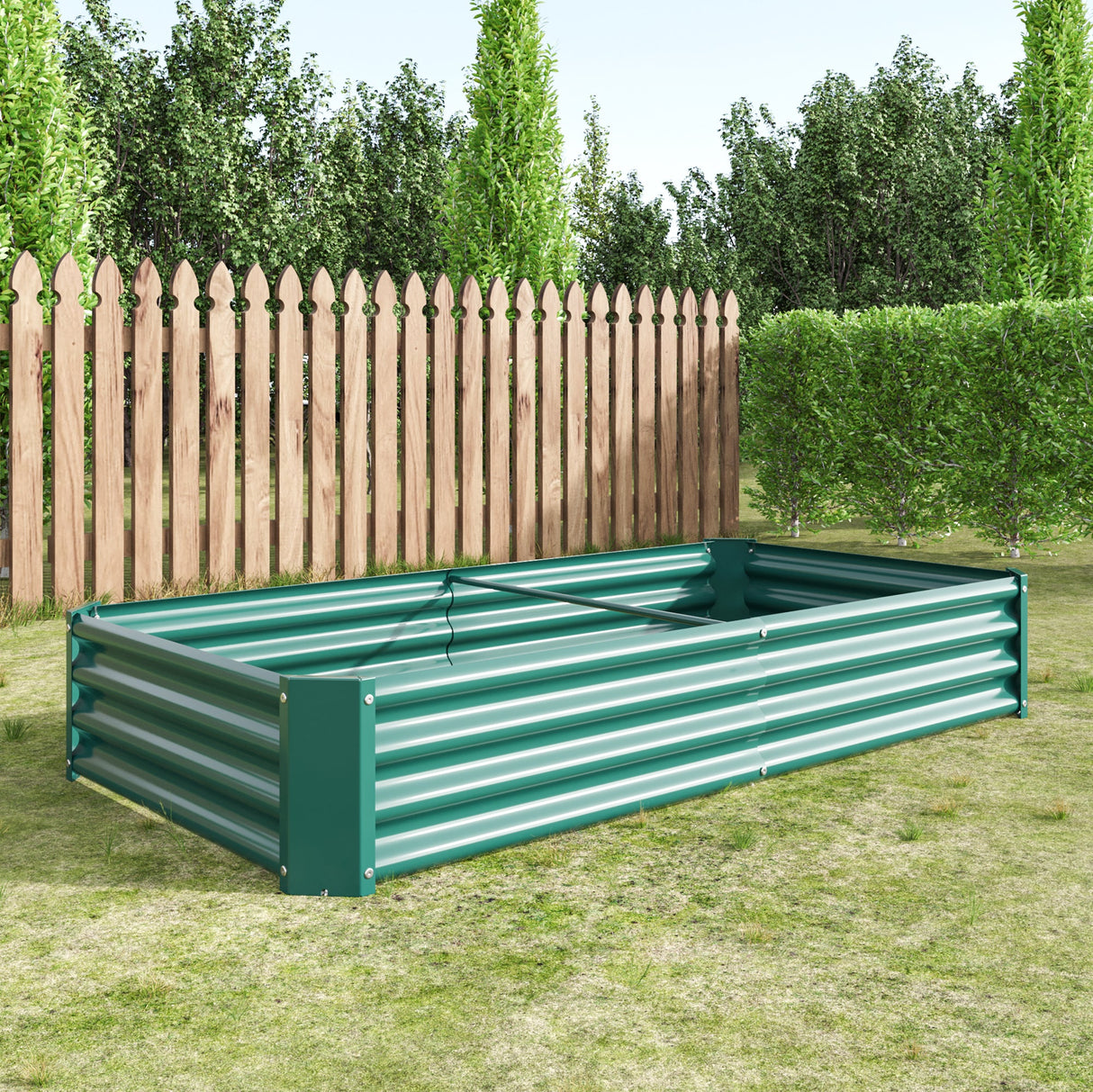Premium Galvanized Metal Raised Garden Bed Set of 2