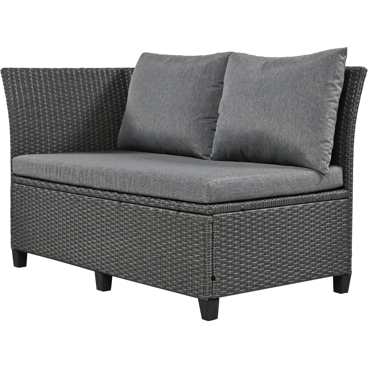 TOPMAX 5-Piece Rattan Patio Sectional Sofa Set