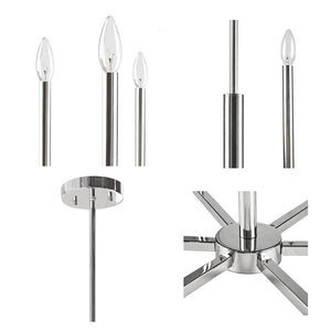 6-Light Contemporary Candelabra Styled Chandelier
