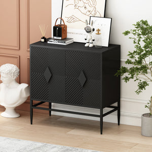 Modern 2 Door Wooden Storage Cabinet Accent Cabinet