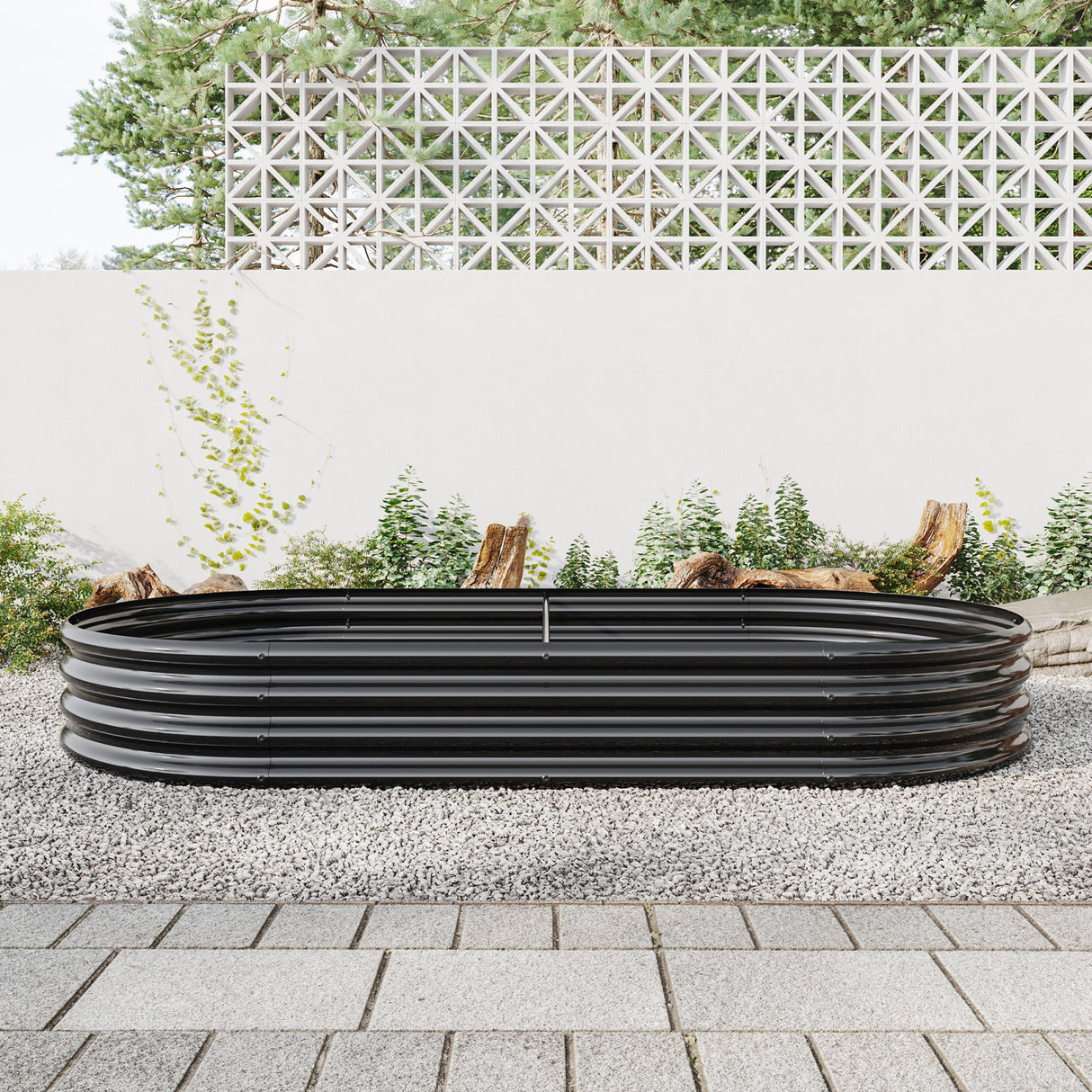 Oval Large Metal Raised Garden Bed