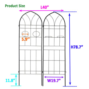 2 Pack Metal Garden Trellis 78.7" x 19.7"