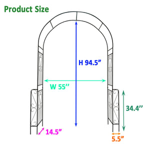 Metal Garden Arch W55'' x H94.5''