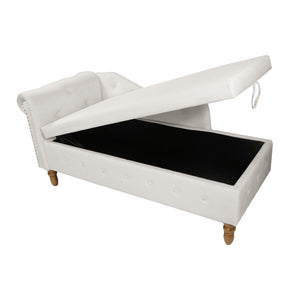 Beige Chaise Lounge Indoor - Velvet Lounge Chair for Bedroom