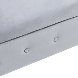 Grey Velvet Chaise Lounge Indoor with Storage & Pillow