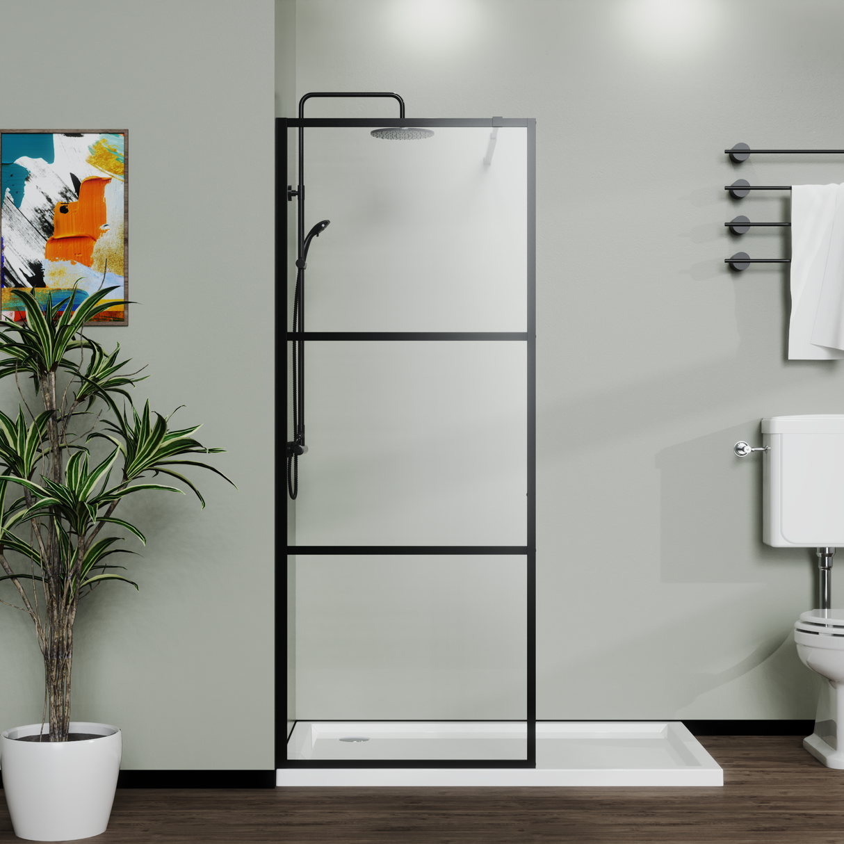 Goodyo 34" Shower Screen Door Walk-in Wet-room