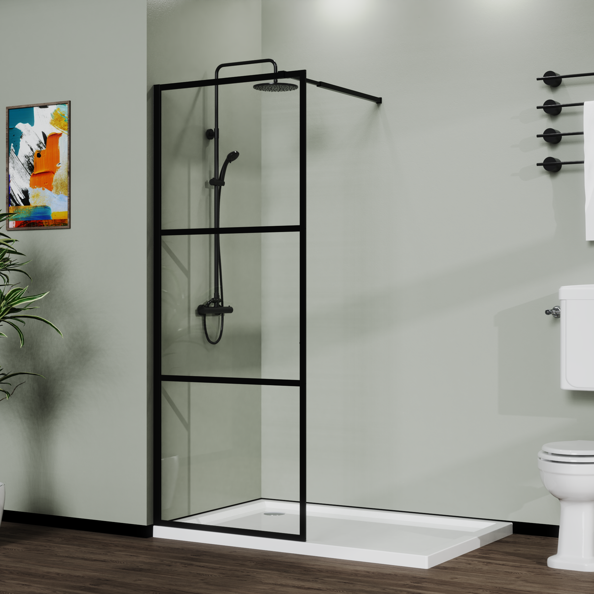 Goodyo 34" Shower Screen Door Walk-in Wet-room