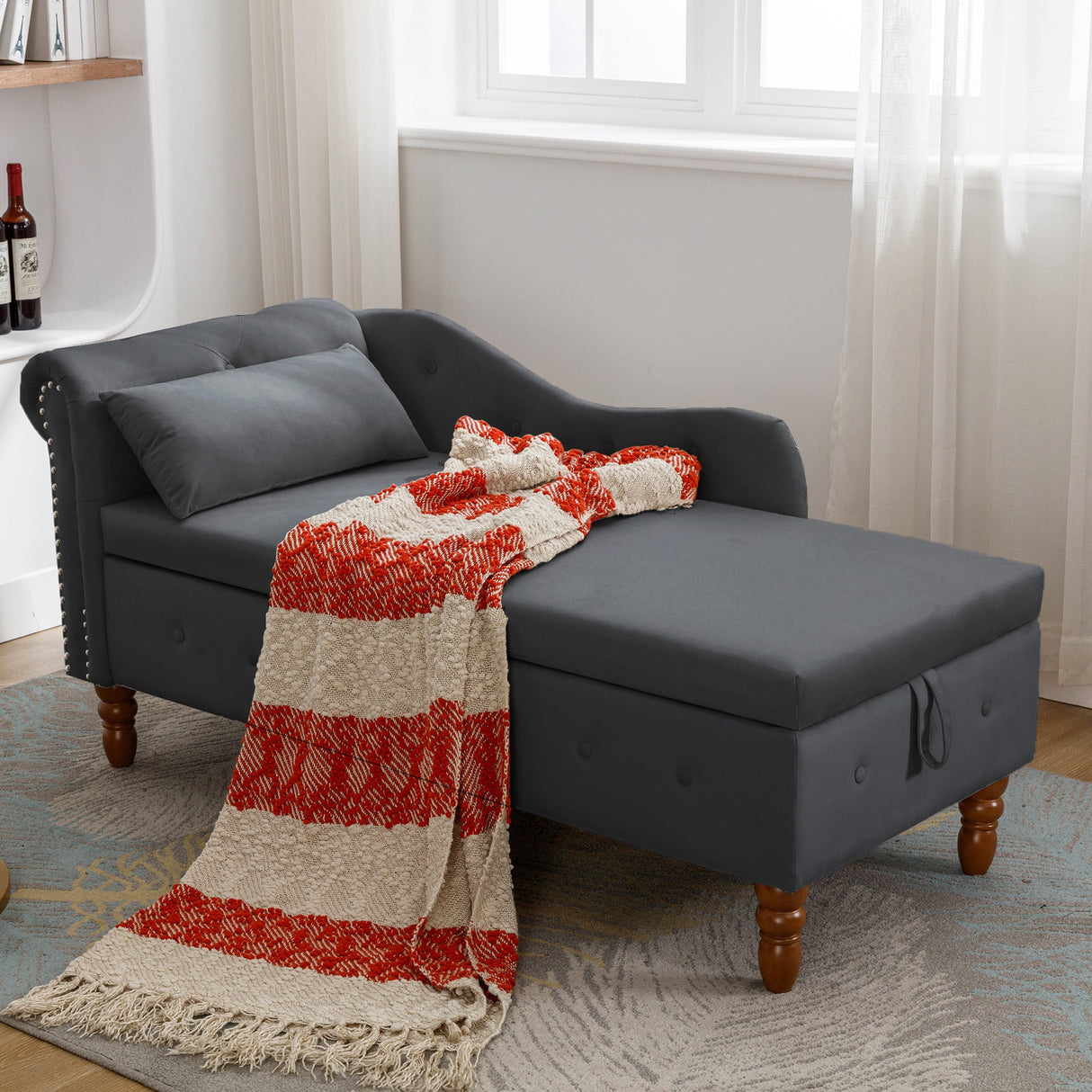Black Velvet Chaise Lounge
