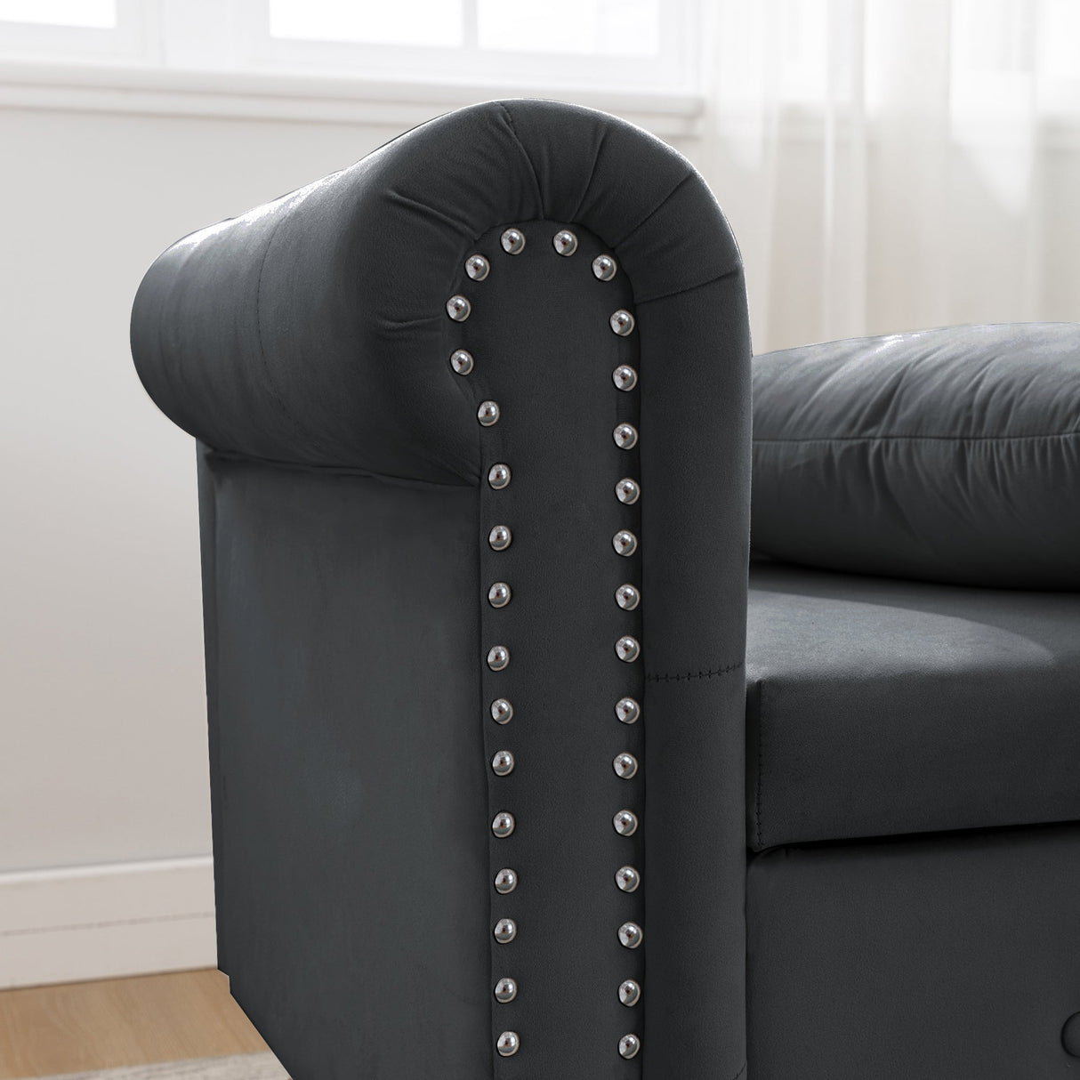 Black Velvet Chaise Lounge