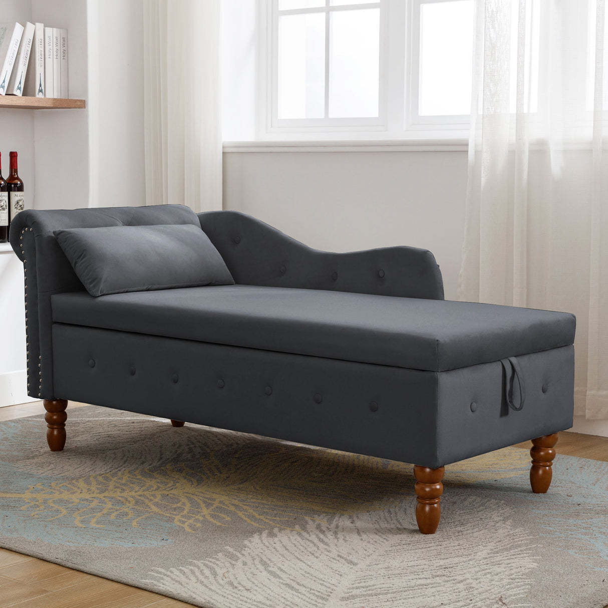 Black Velvet Chaise Lounge