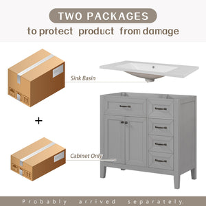 36" Bathroom Vanity with Sink Combo