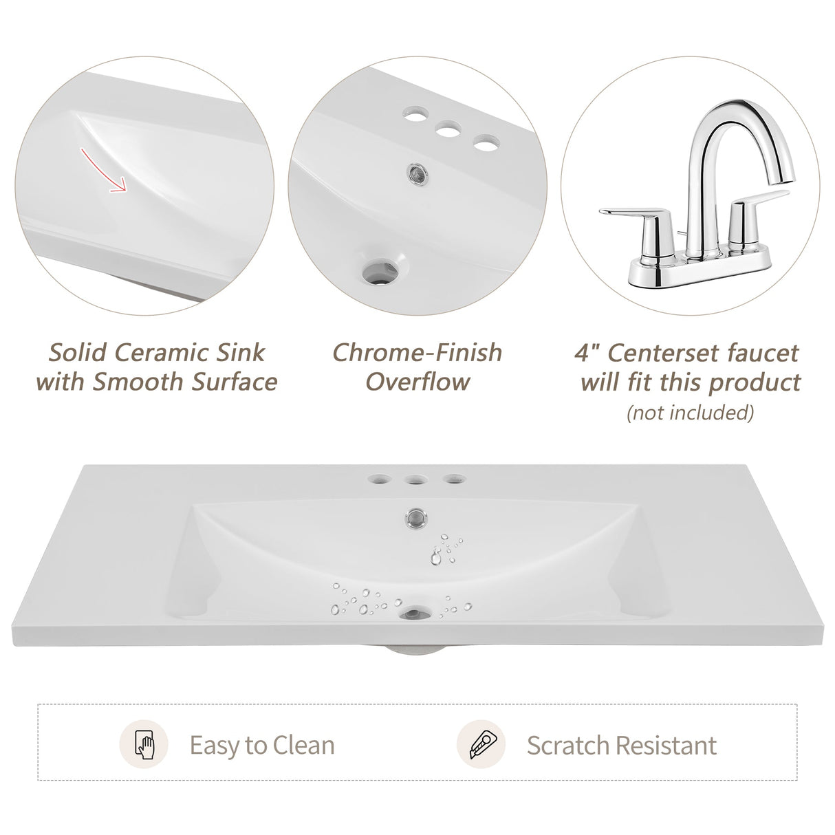 36" Bathroom Vanity with Sink Combo