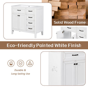 36" Bathroom Vanity Without Sink - Cabinet Base Only