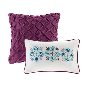 Full/Queen Reversible Quilt Set with Throw Pillows