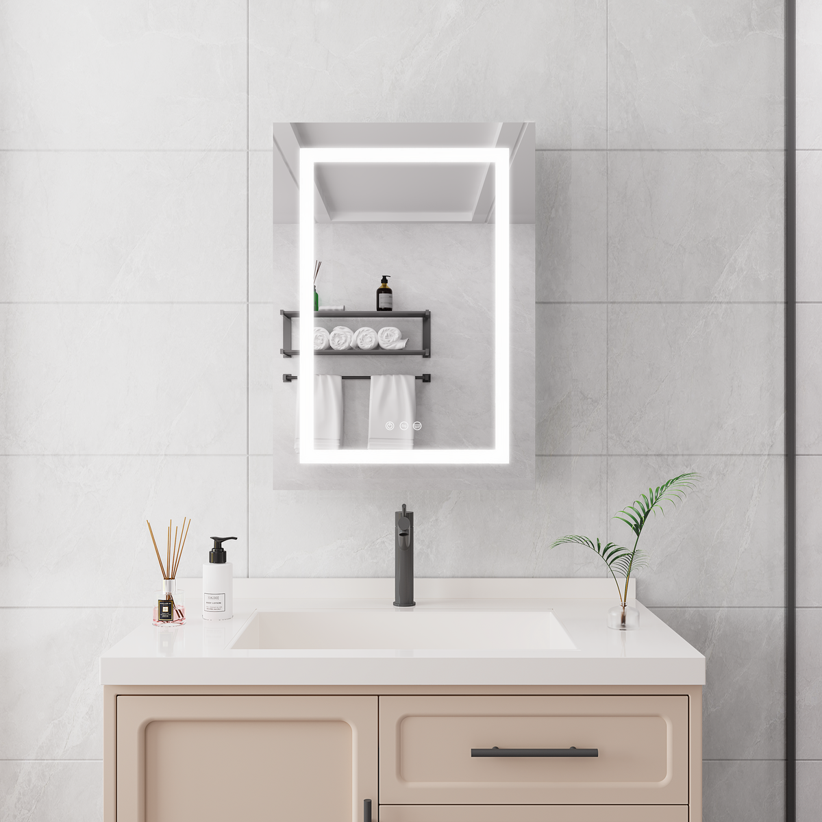 20 X 28 Inch Bathroom Medicine Cabinet with LED Mirror