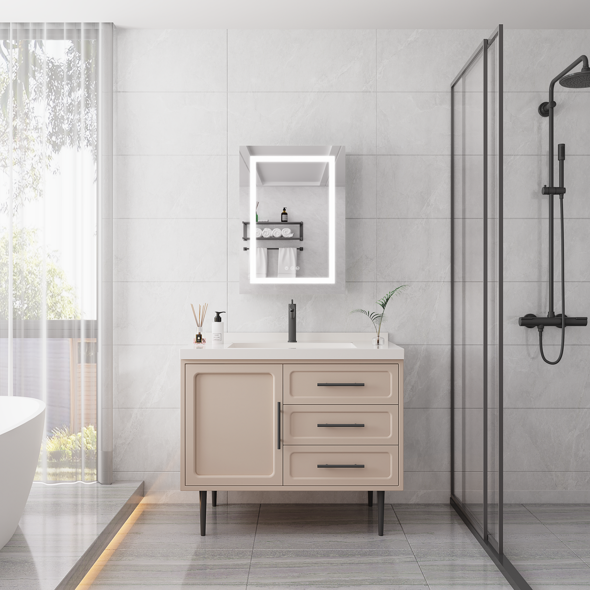 20 X 28 Inch Bathroom Medicine Cabinet with LED Mirror