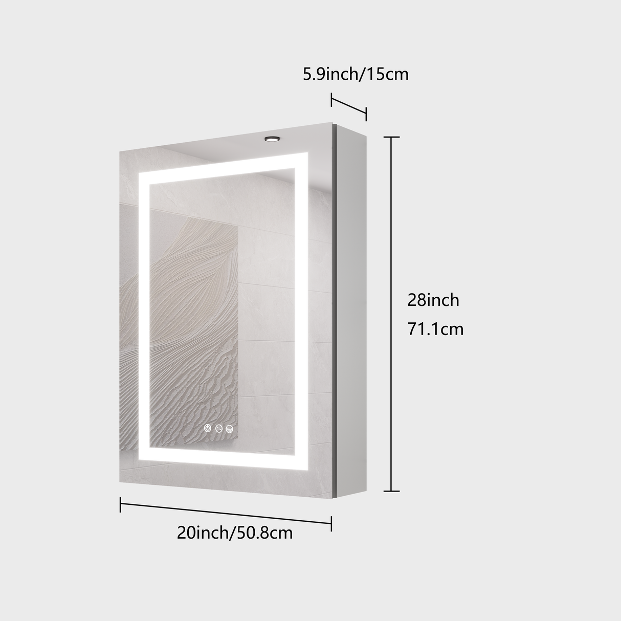 20 X 28 Inch Bathroom Medicine Cabinet with LED Mirror