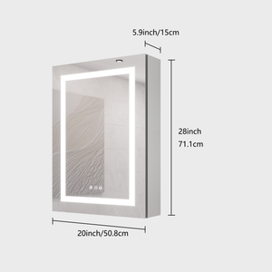 20 X 28 Inch Bathroom Medicine Cabinet with LED Mirror