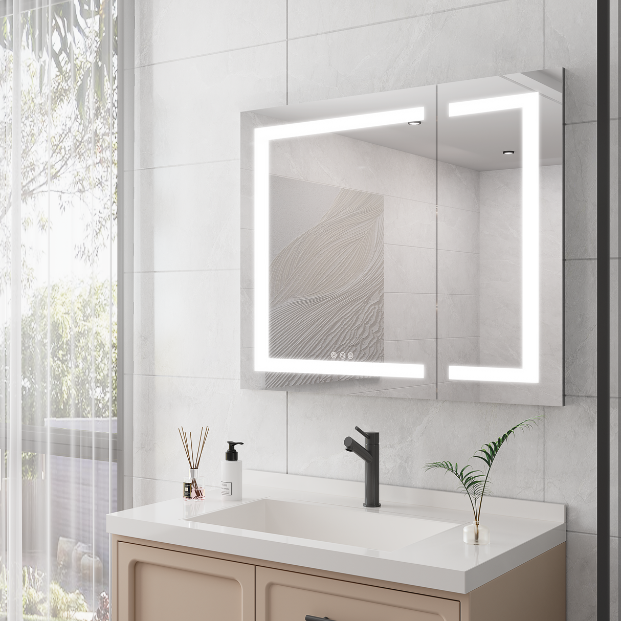 36x30 Inch Medicine Cabinet with LED Vanity Mirror