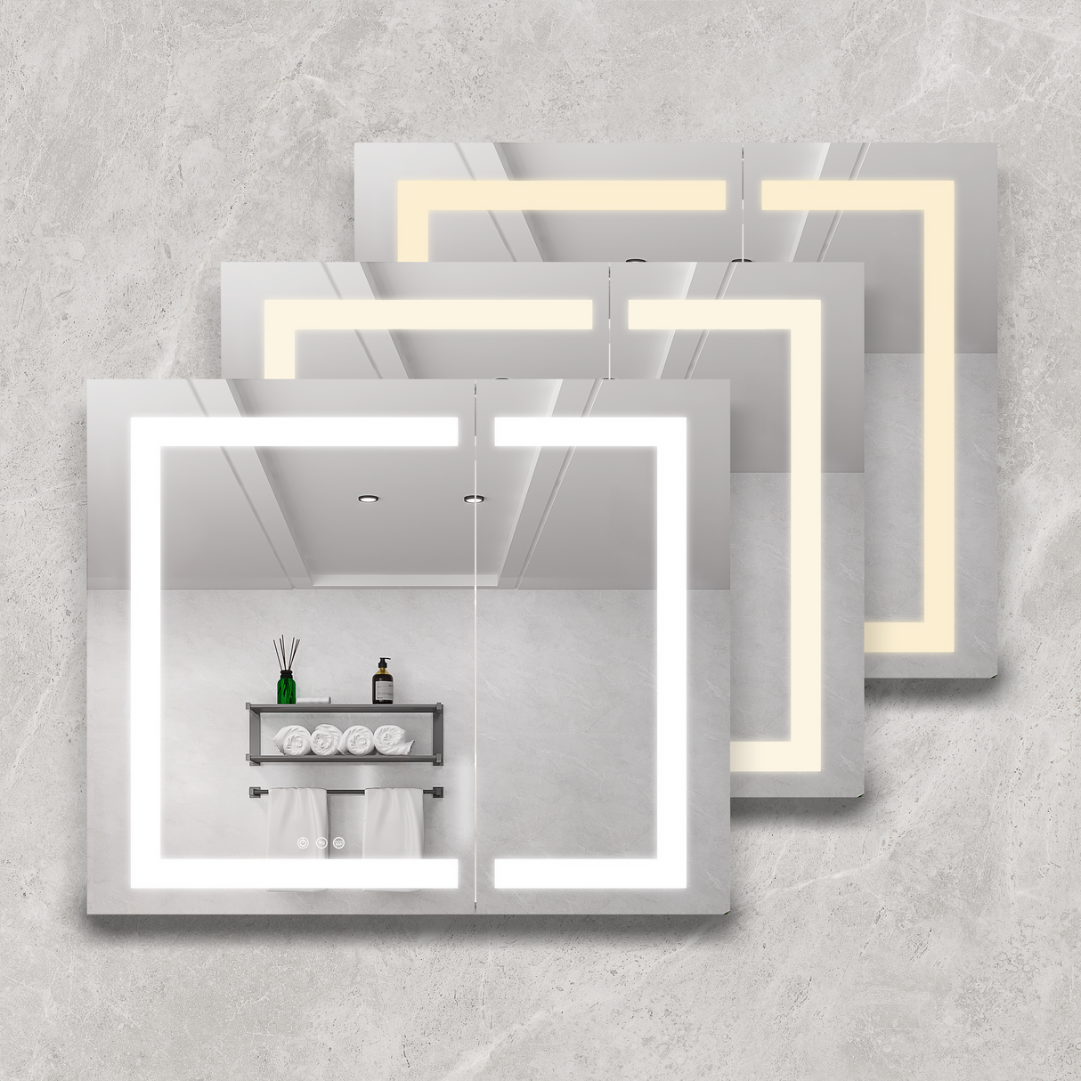 36x30 Inch Medicine Cabinet with LED Vanity Mirror
