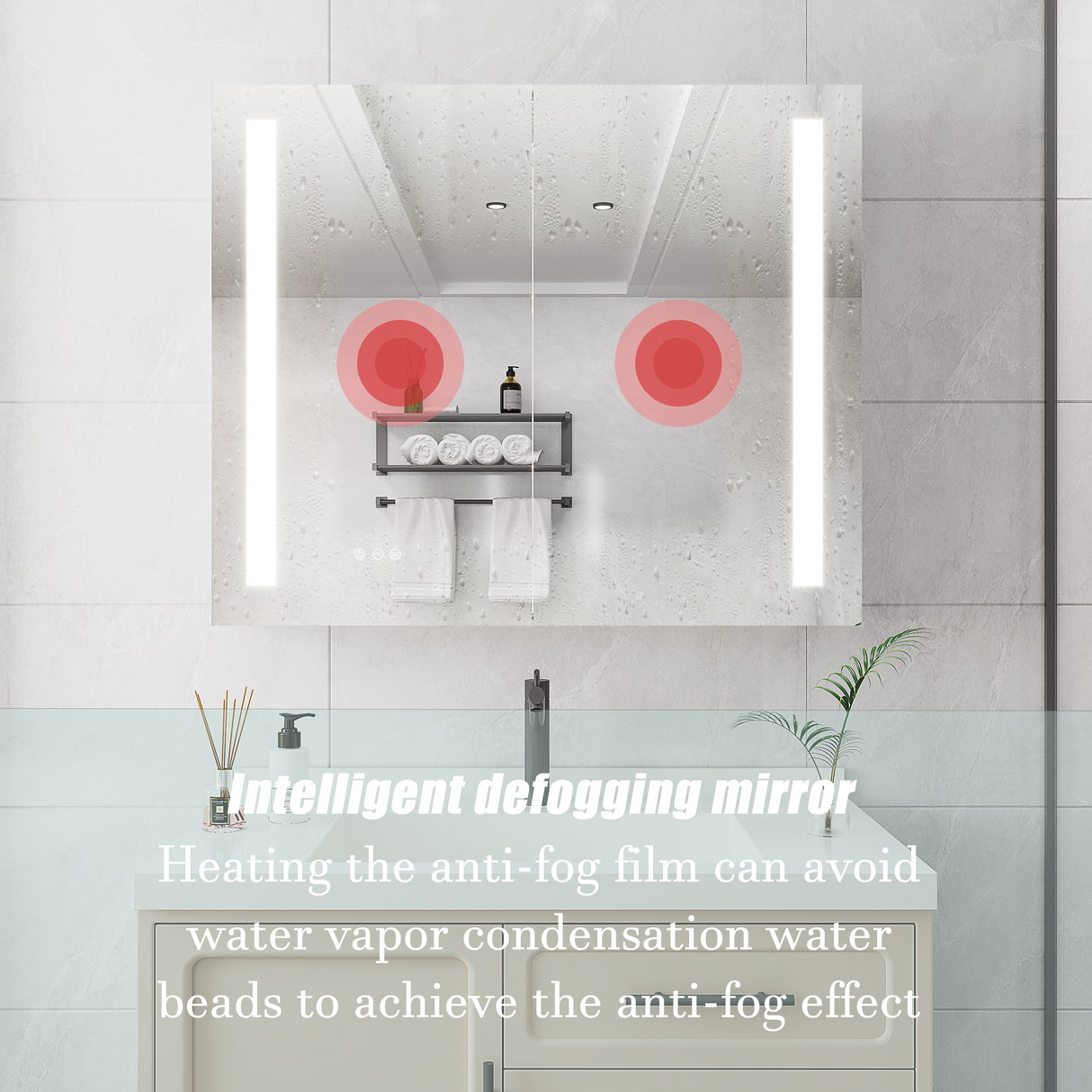 36 x 30 Inch Medicine Cabinet with LED Vanity Mirror