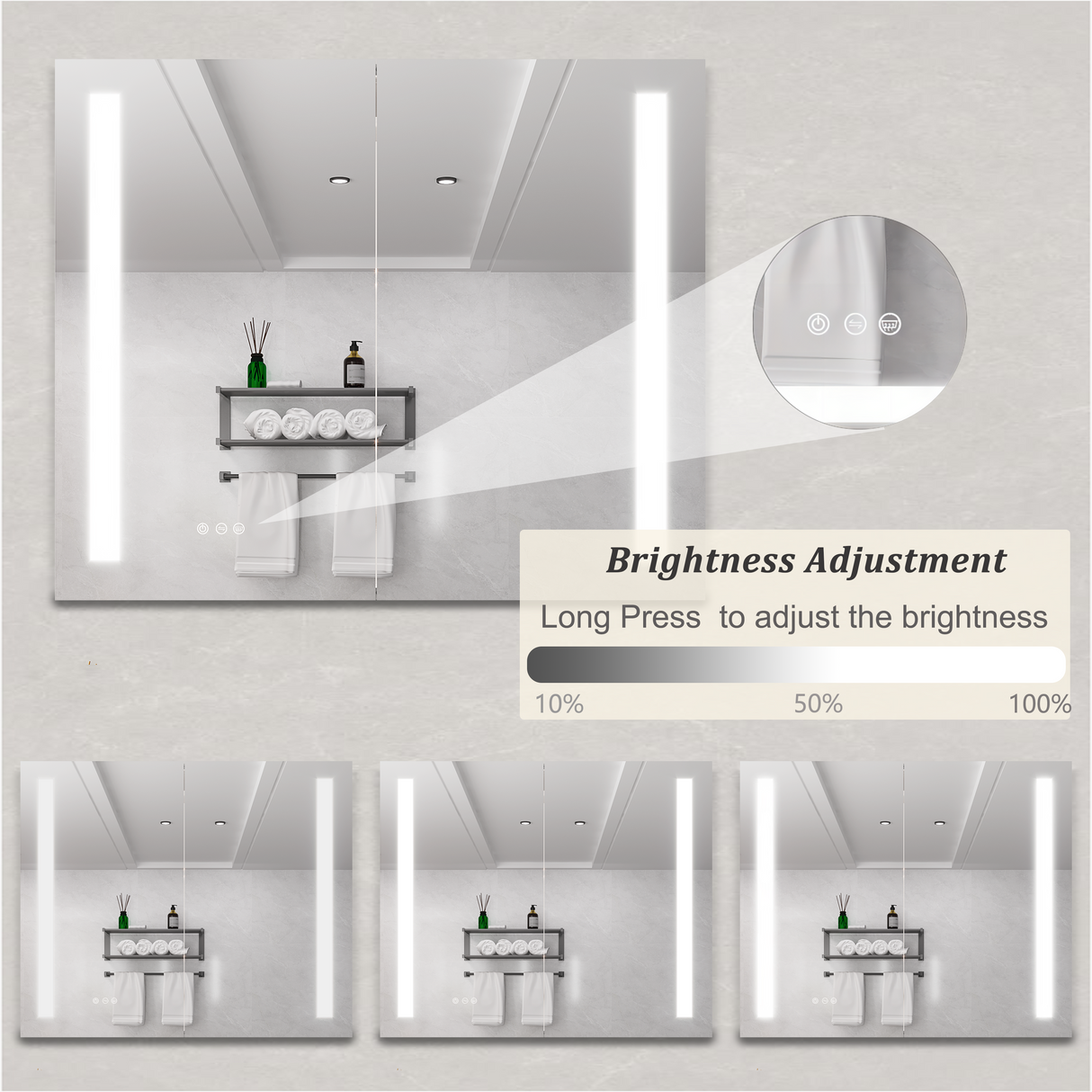 36 x 30 Inch Medicine Cabinet with LED Vanity Mirror
