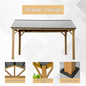 12'x14' Hardtop Gazebo Outdoor Aluminum Gazebo