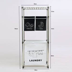 3 Tier Laundry Hamper Sorter with 4 Removable Bags