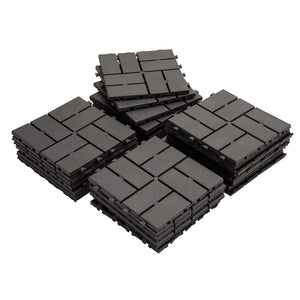 Patio Interlocking Deck Tiles, 12"x12" Square Composite Decking Tiles