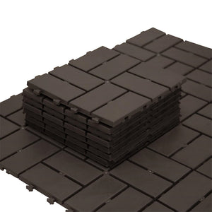 Patio Interlocking Deck Tiles - Brown (Pack of 9)