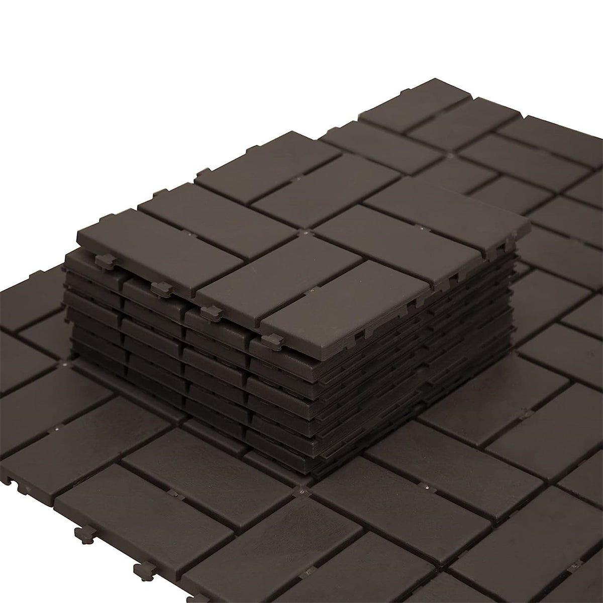 Patio Interlocking Deck Tiles - 12"x12" Composite Flooring